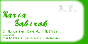 maria babirak business card